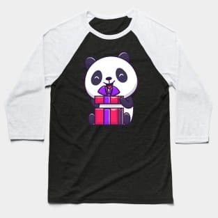 Cute Panda Opening Birthday Gift Cartoon Baseball T-Shirt